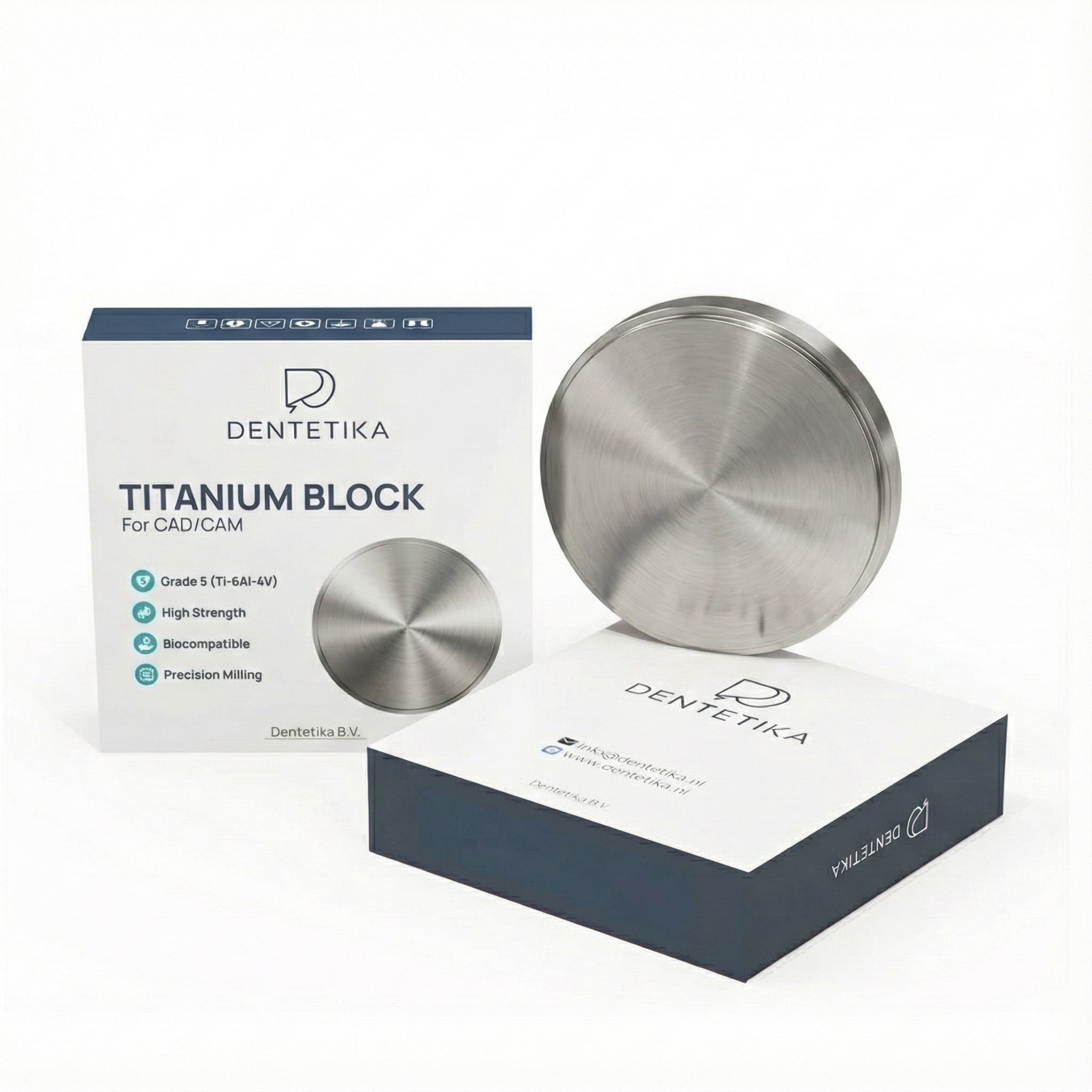 Dentetika Titanium Disc – Grade 5 (Ti-6Al-4V, Ø 98mm)